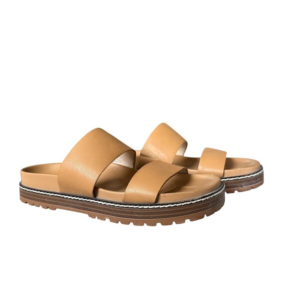 Madewell The Charley double strap slide sandals flats desert camel women's 6.5 - Picture 1 of 12